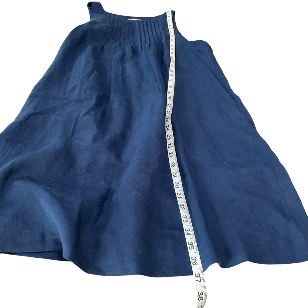 Vineyard Vines Navy Pleated Linen Sleeveless Top Size 6 - Picture 10 of 10